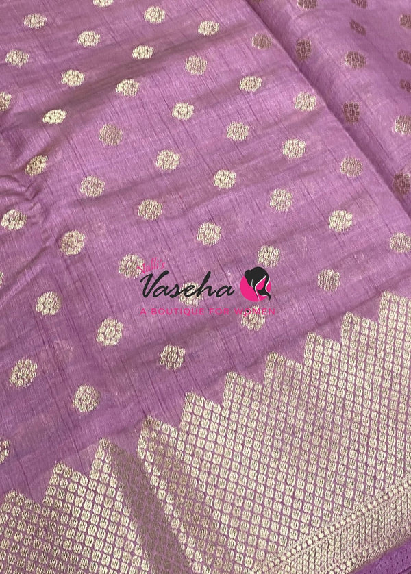 Semi Tussar Silk Saree | Onion Pink Shade |VVSTS057