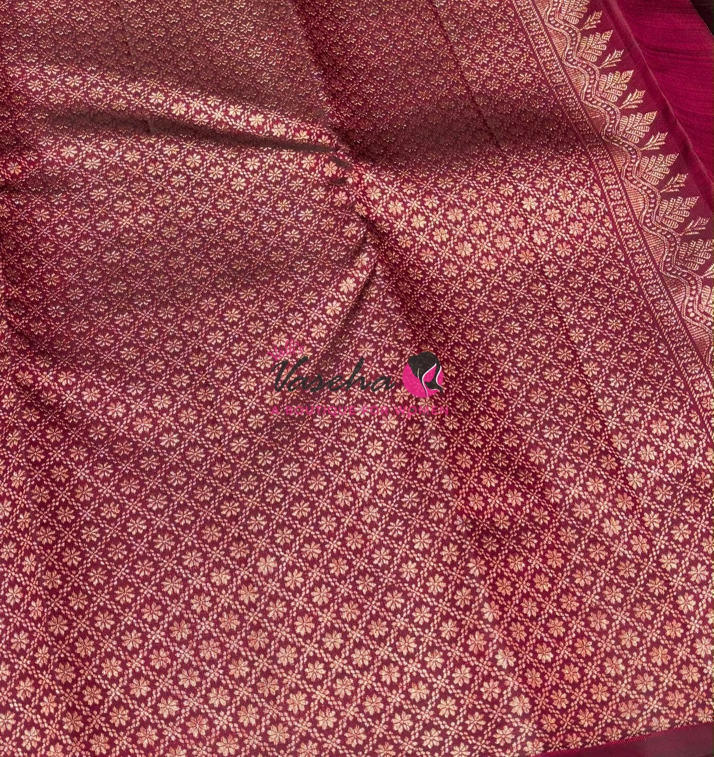 Pure Kanchipuram Silk Saree - Maroon Shade - VVPS054