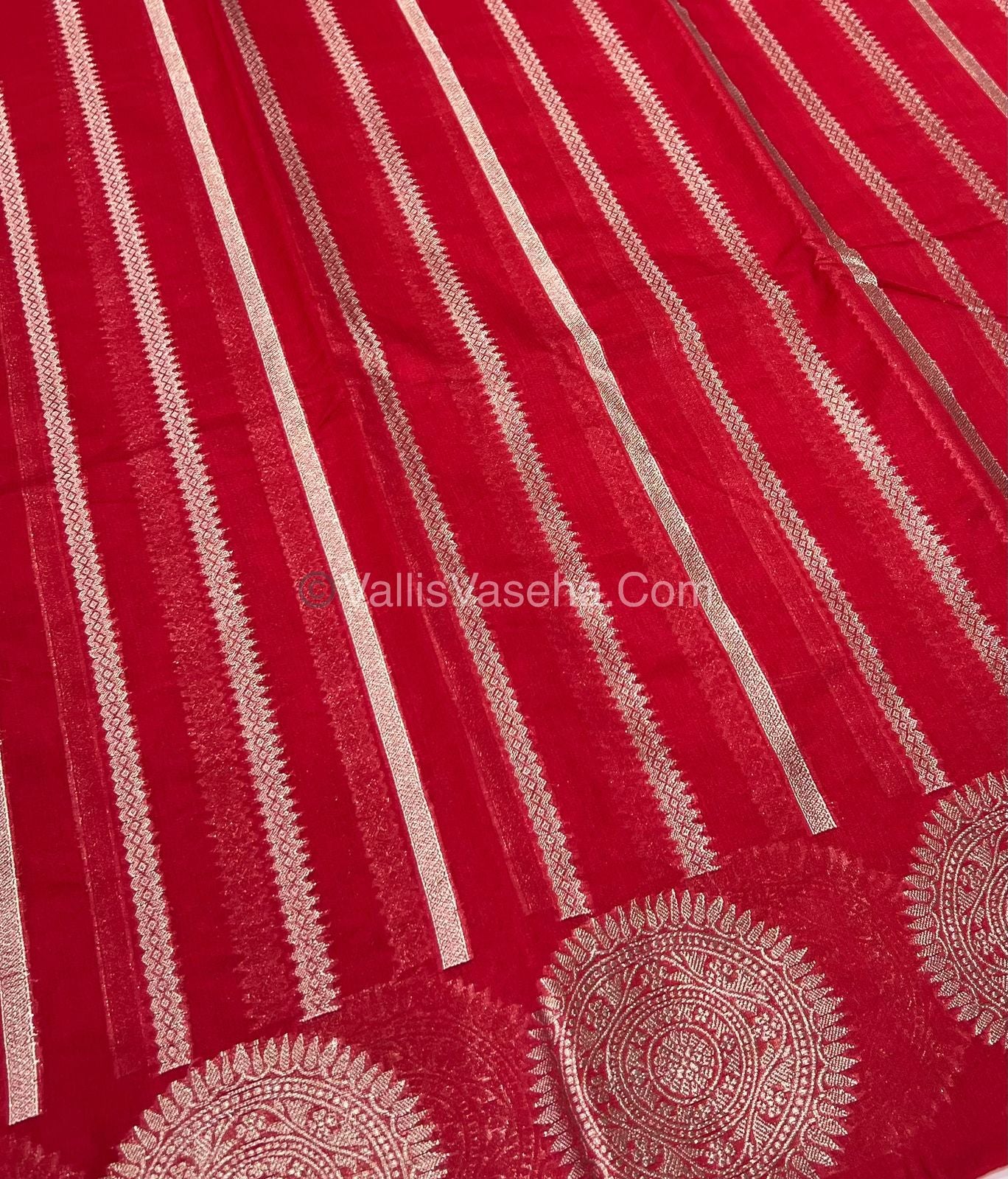 Banarasi Georgette Saree - Red Shade - VVBGS001