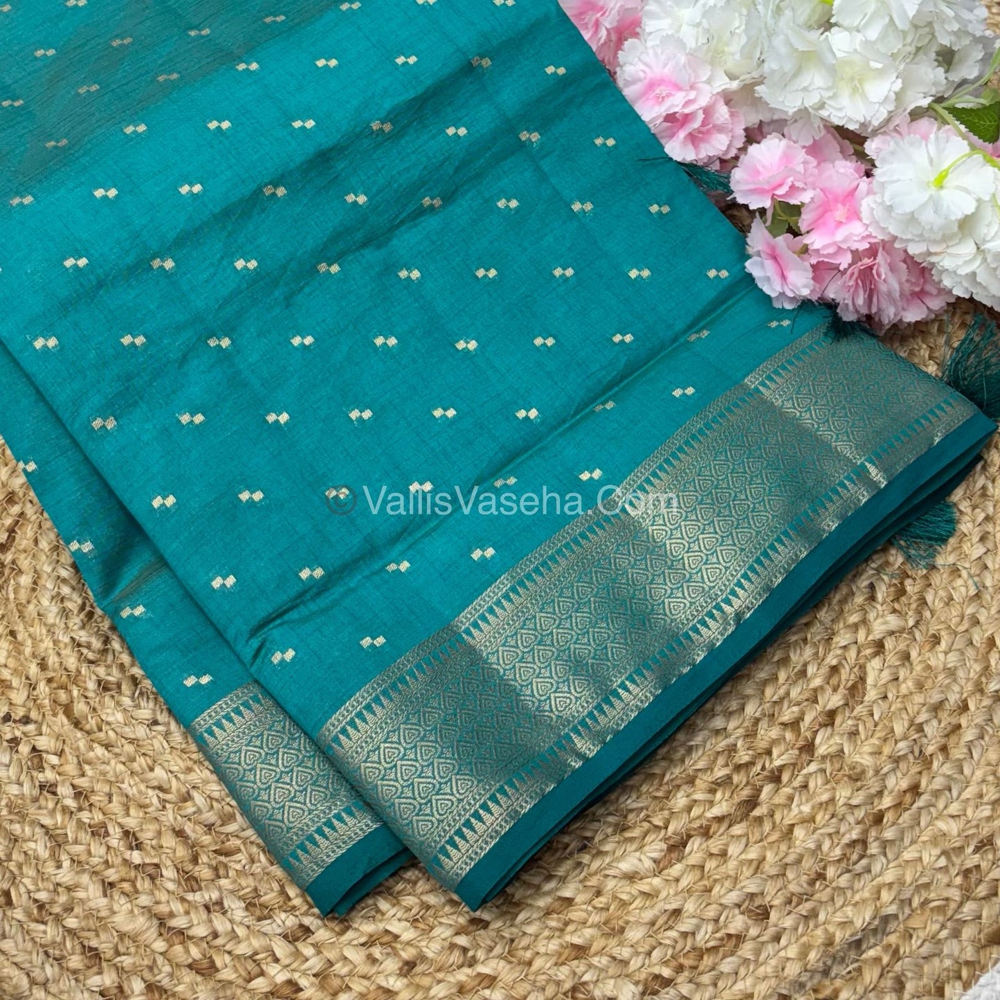 Semi Tussar Silk - Grand Pallu  - Ramar Blue Shade - VVSTS020
