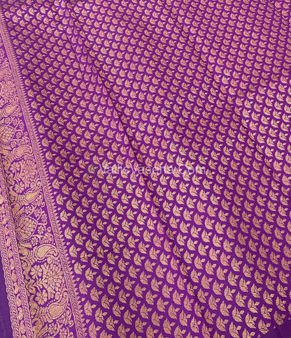 Kanchi Semi Silk - Grey with Purple Blue VVKSS001