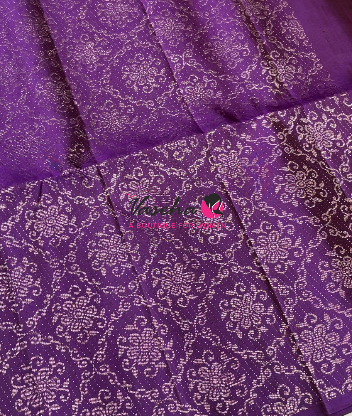 Pure Soft Silk Saree - Blue & Purple - VVPSS126