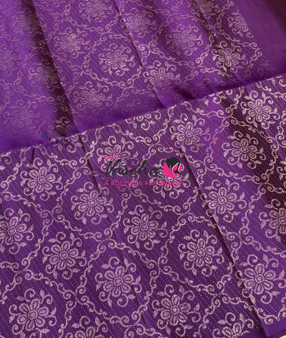 Pure Soft Silk Saree - Blue & Purple - VVPSS126