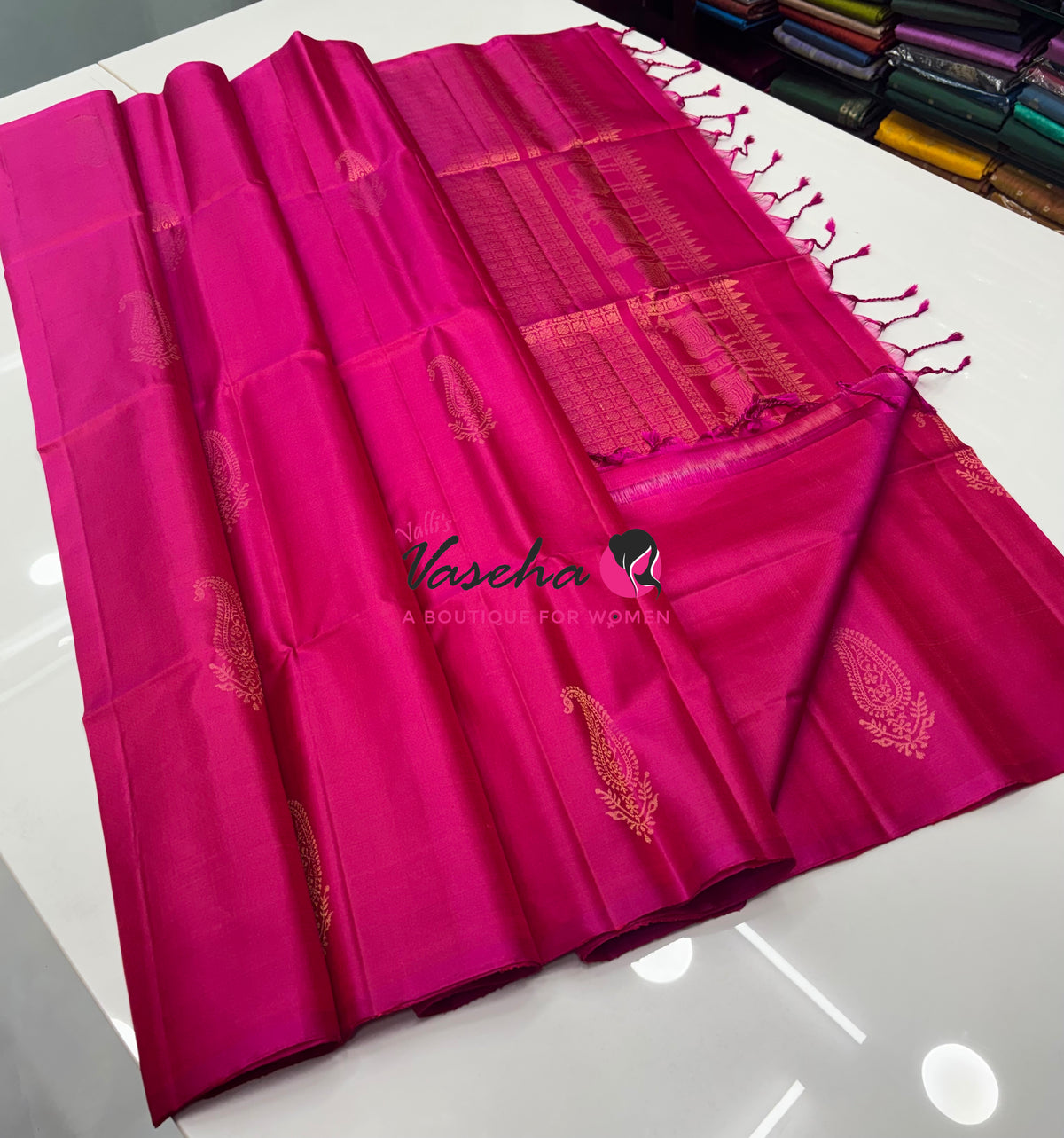 Pure Soft Silk Saree - Border Less - Pink Shade - VVPSS112