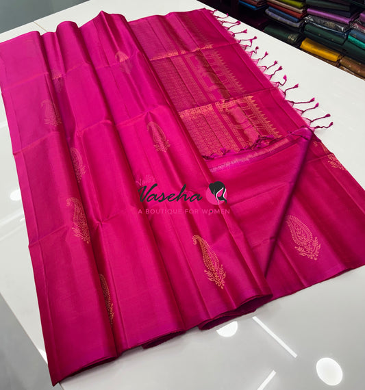 Pure Soft Silk Saree - Border Less - Pink Shade - VVPSS112