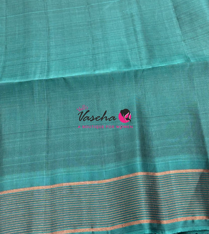 Half Mixed  Soft Silk Saree - (1.75 warp)Brown & Blue - VVPSS090