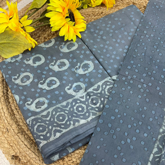 Pure Mul Mul Cotton - Bagru/ Dabu Print - VVUSM002