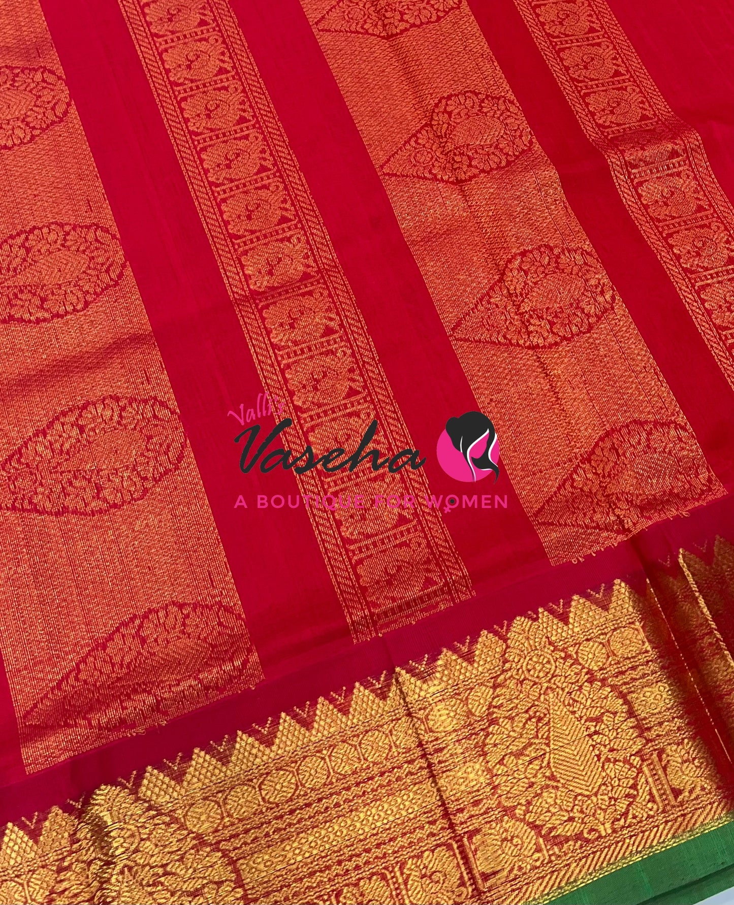 Pure Korvai Silk Cotton Saree - pinkish purple with Blue - VVKSC019