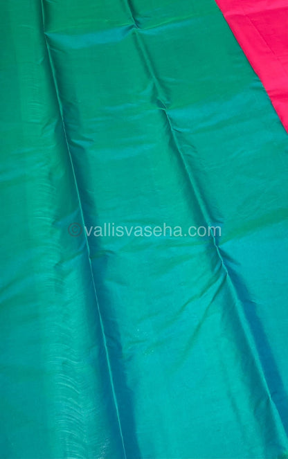 Half Mixed - Pure Soft Silk Saree - Light Weight - Pink with Greenish Blue shade - VVPSS026