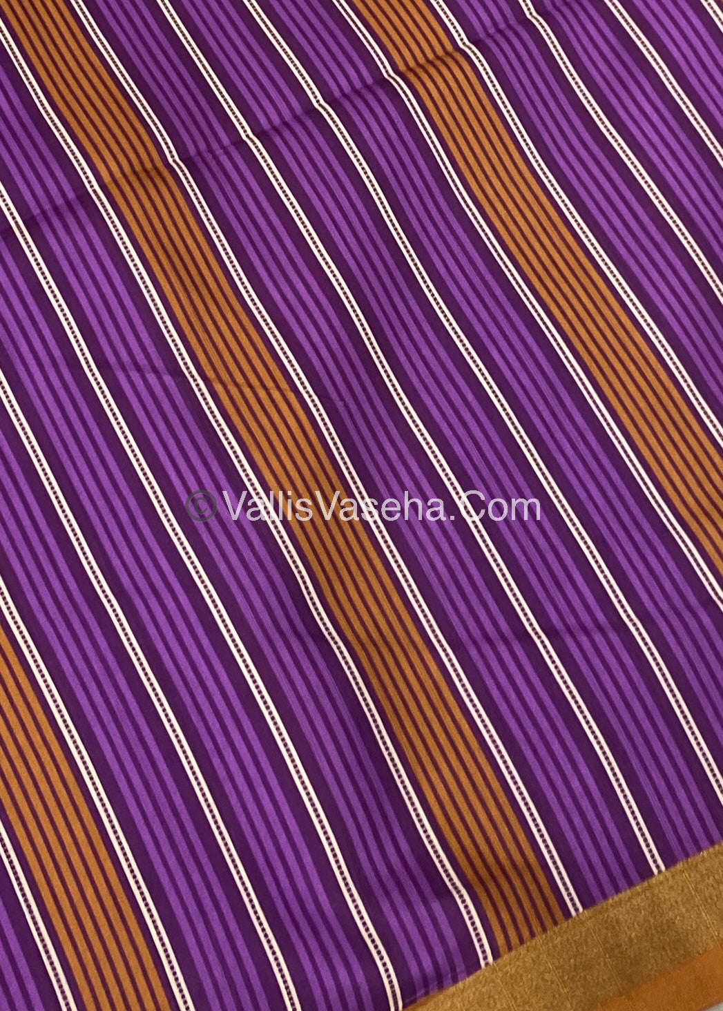 Semi Chanderi Saree - Dark Orange & Purple Combo - VVSCS003