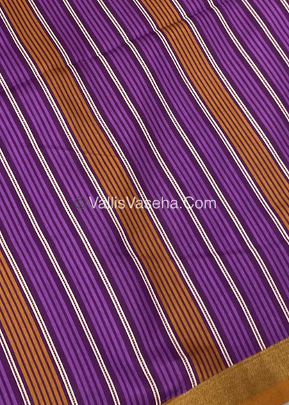 Semi Chanderi Saree - Dark Orange & Purple Combo - VVSCS003