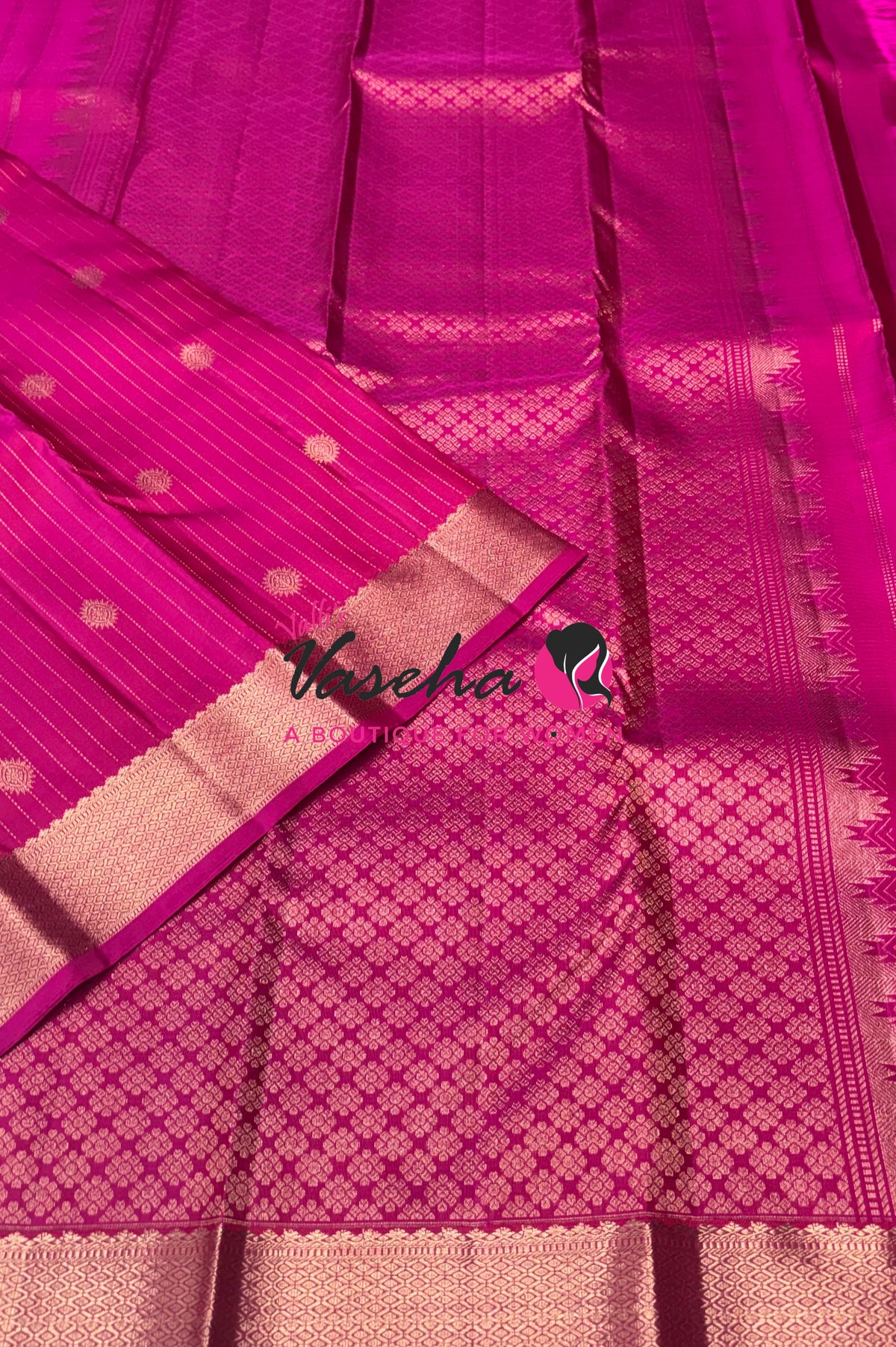 Pure Kanchipuram Silk Saree - Vairavoosi Design  - Pink Shade  - VVPS087