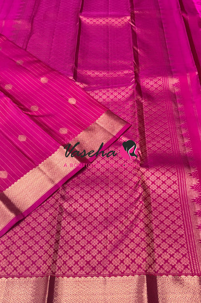Pure Kanchipuram Silk Saree - Vairavoosi Design  - Pink Shade  - VVPS087