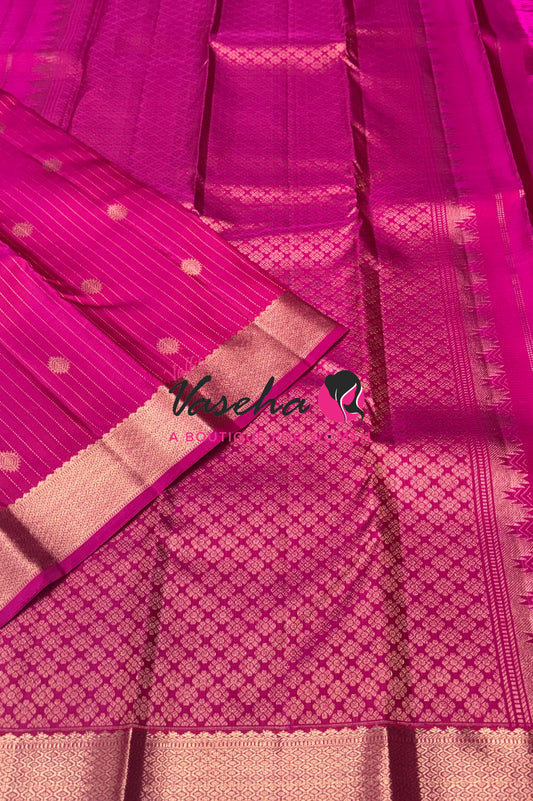 Pure Kanchipuram Silk Saree - Vairavoosi Design  - Pink Shade  - VVPS087