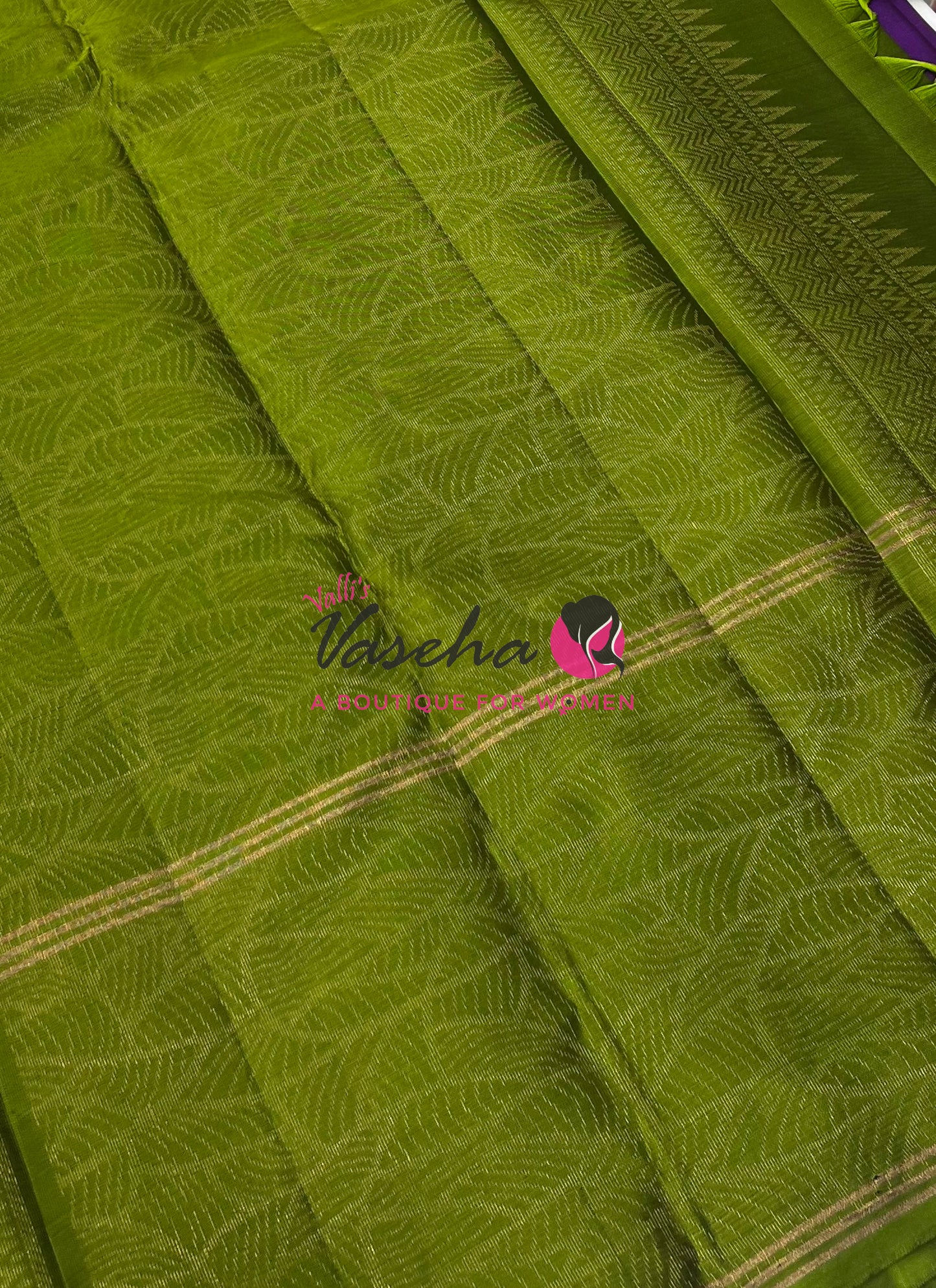 Half Mix - Pure Soft Silk Saree - Long Retta Petta Border with Butta - VVPSS084