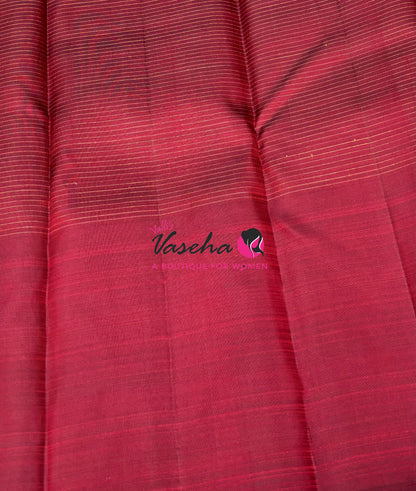 Pure Kanchipuram Silk Saree - Mango Yellow & Maroon Combo - VVPS027