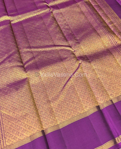 Pure Kanchipuram Silk Saree - Vaira Voosi design - Green & Purple shade - VVPS014