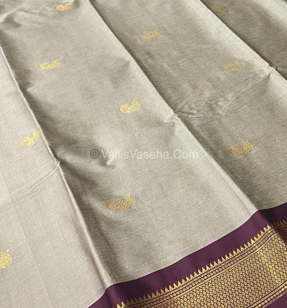 Semi Silk -  Grey with Wine Combo - VVSS001