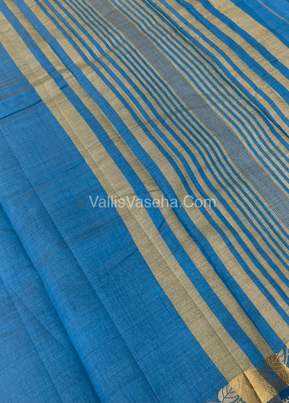 Semi Tussar Silk - Blue Shade - VVSTS003