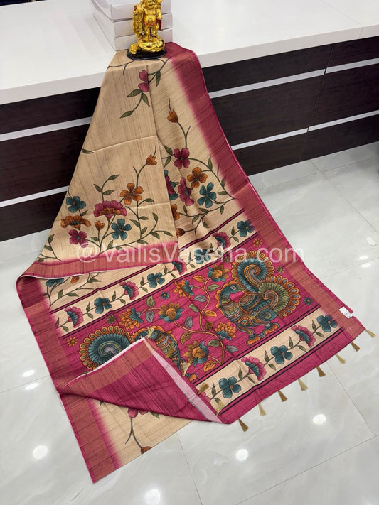 Art Silk / Semi Gicha Tussar Saree  - VVSGT003