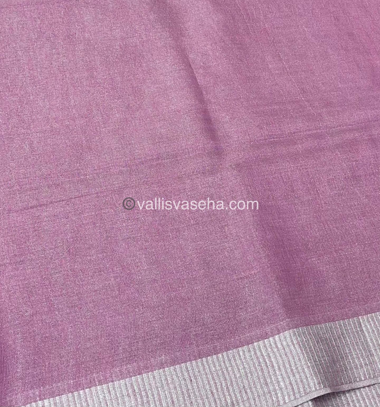 Tissue Linen Saree - Baby Pink Shade - VVTLS001