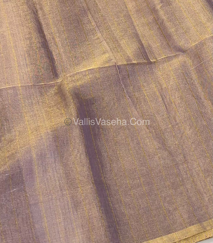 Pure Maheshwari Tissue Silk - Triple Tone Light Lavender & Gold Shade - VVMTS001