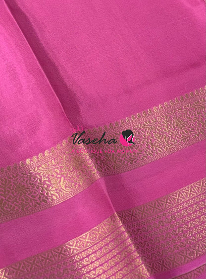 Semi Mysore Crepe Silk  - Baby Pink Shade - VVSMC004