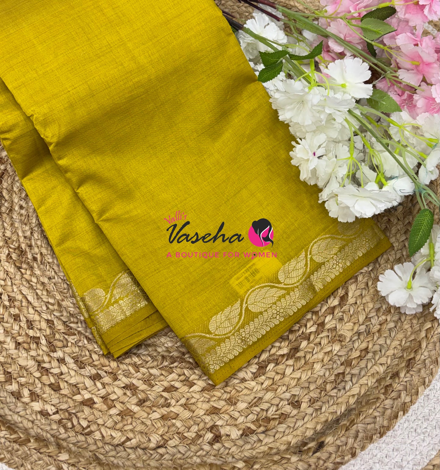 Semi Tussar Silk - Lemon Yellow Shade - VVSTS003