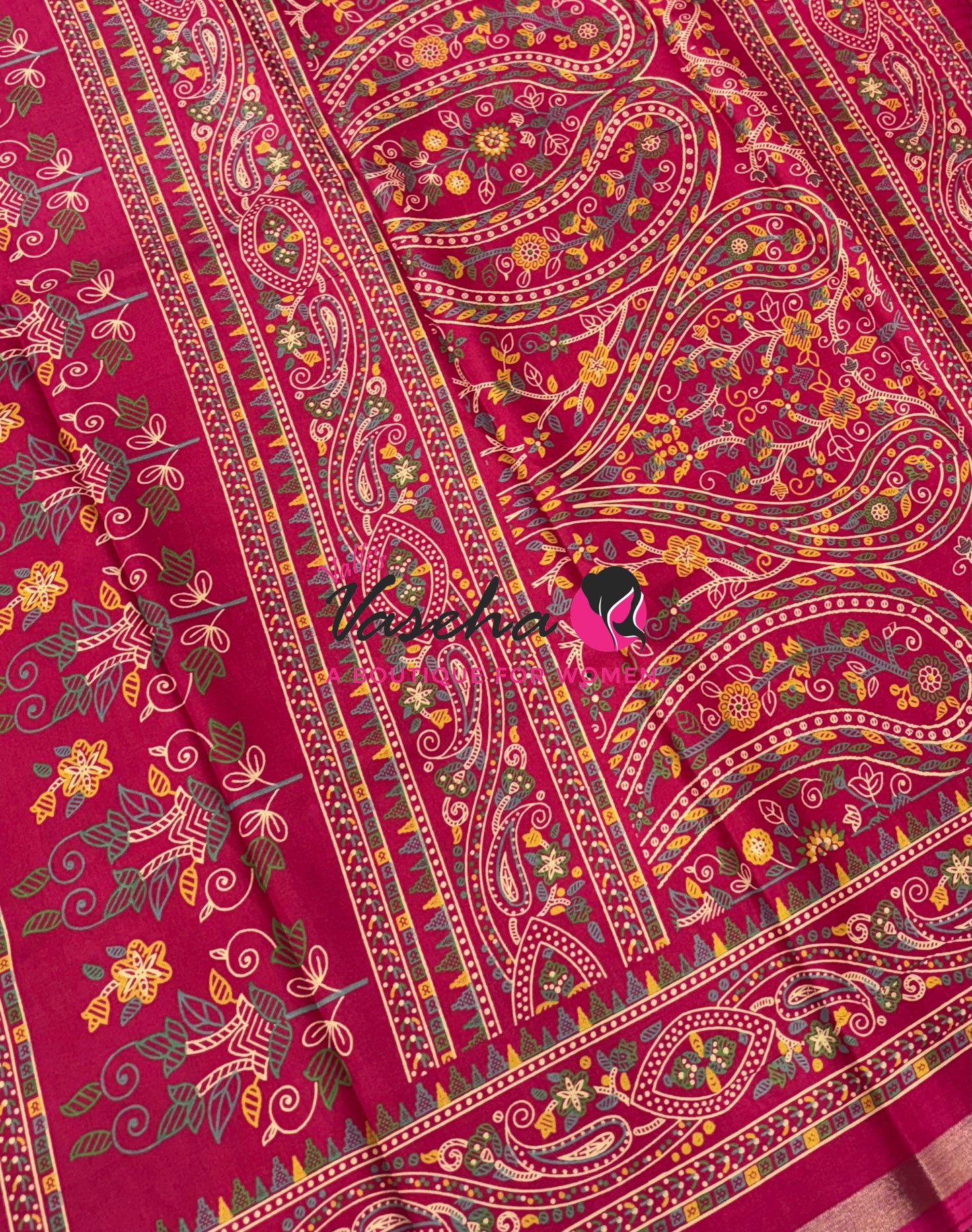 Casual Wear - Fancy Printed Silk  - Pink Shade - VVFPS001