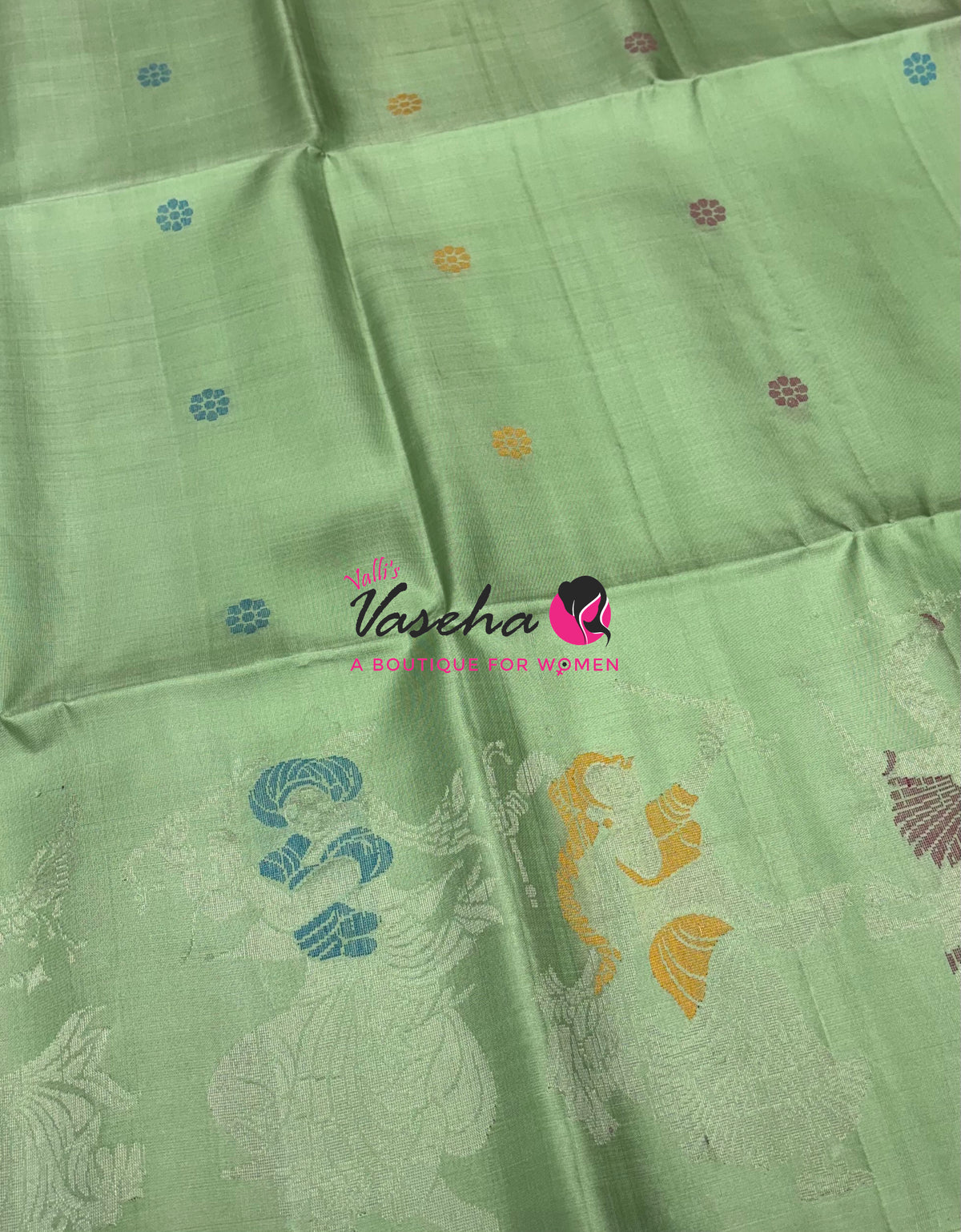Pure Soft Silk Saree  - Light Green With Pink Combo - VVPSS139