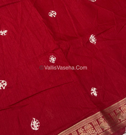 Casual Wear - Fancy Mixed Silk - Red Shade - VVFMS002