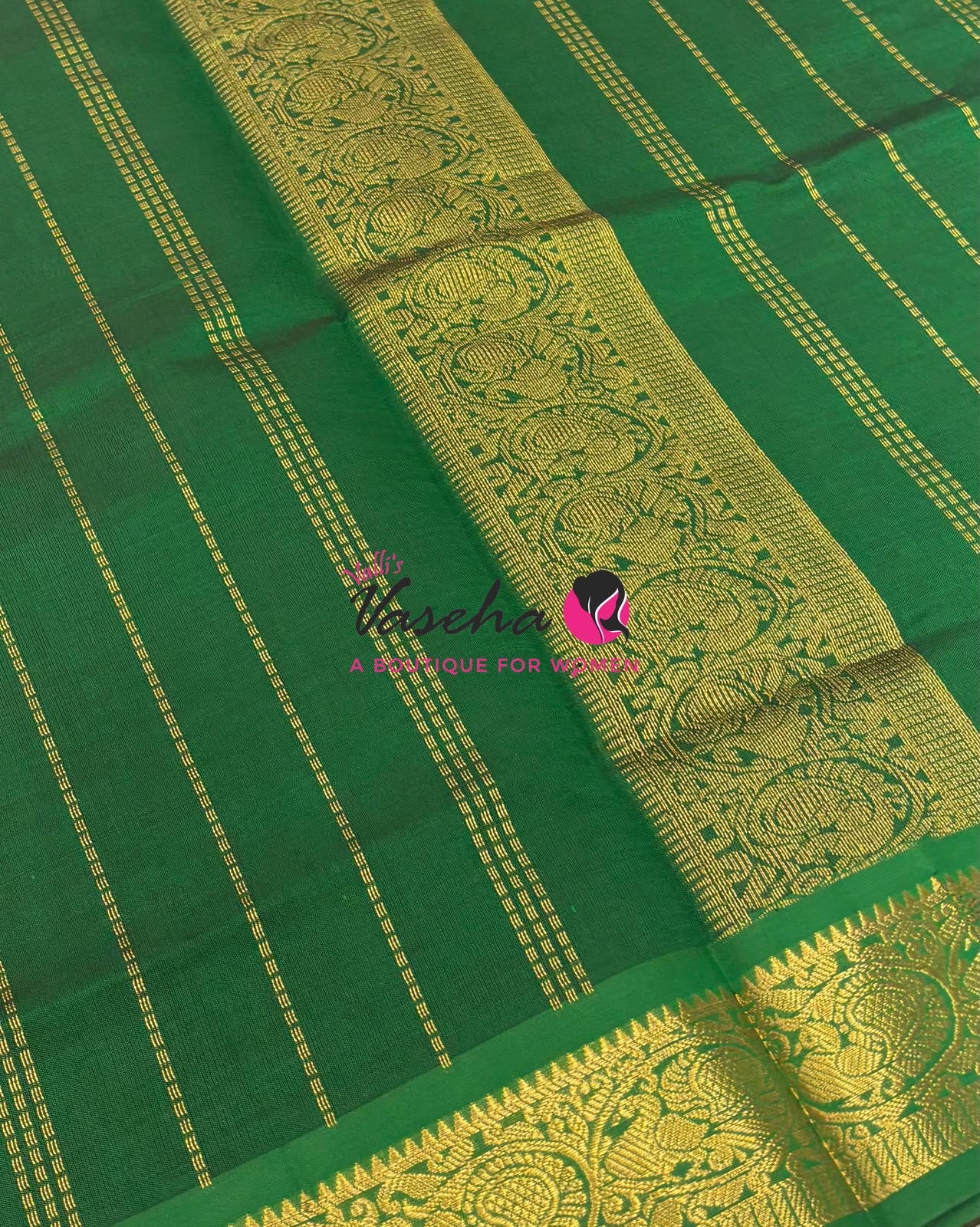 Semi Silk Cotton Saree - Small Round with Zari Butta  -  VVSSC014