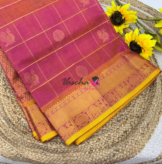 10 yards - Pure Silk Cotton - Peachish Pink - VVTYSC002