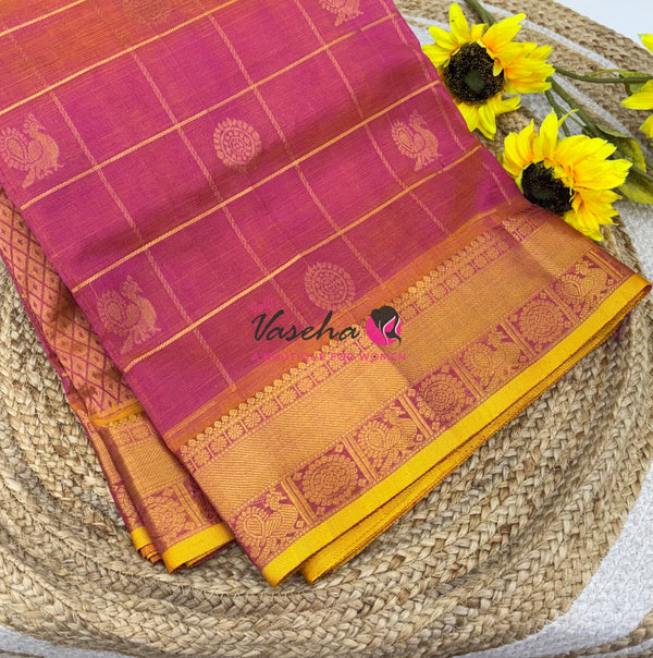 10 yards - Pure Silk Cotton - Peachish Pink - VVTYSC002