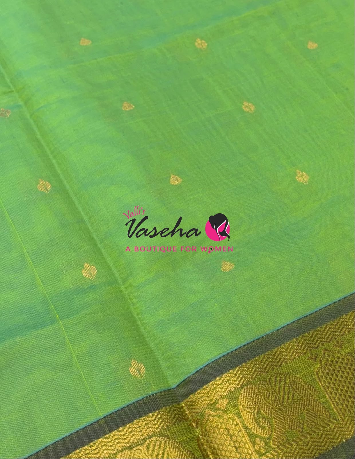 Semi Silk Cotton Saree | Small Leaf Butta Design |VVSSC010