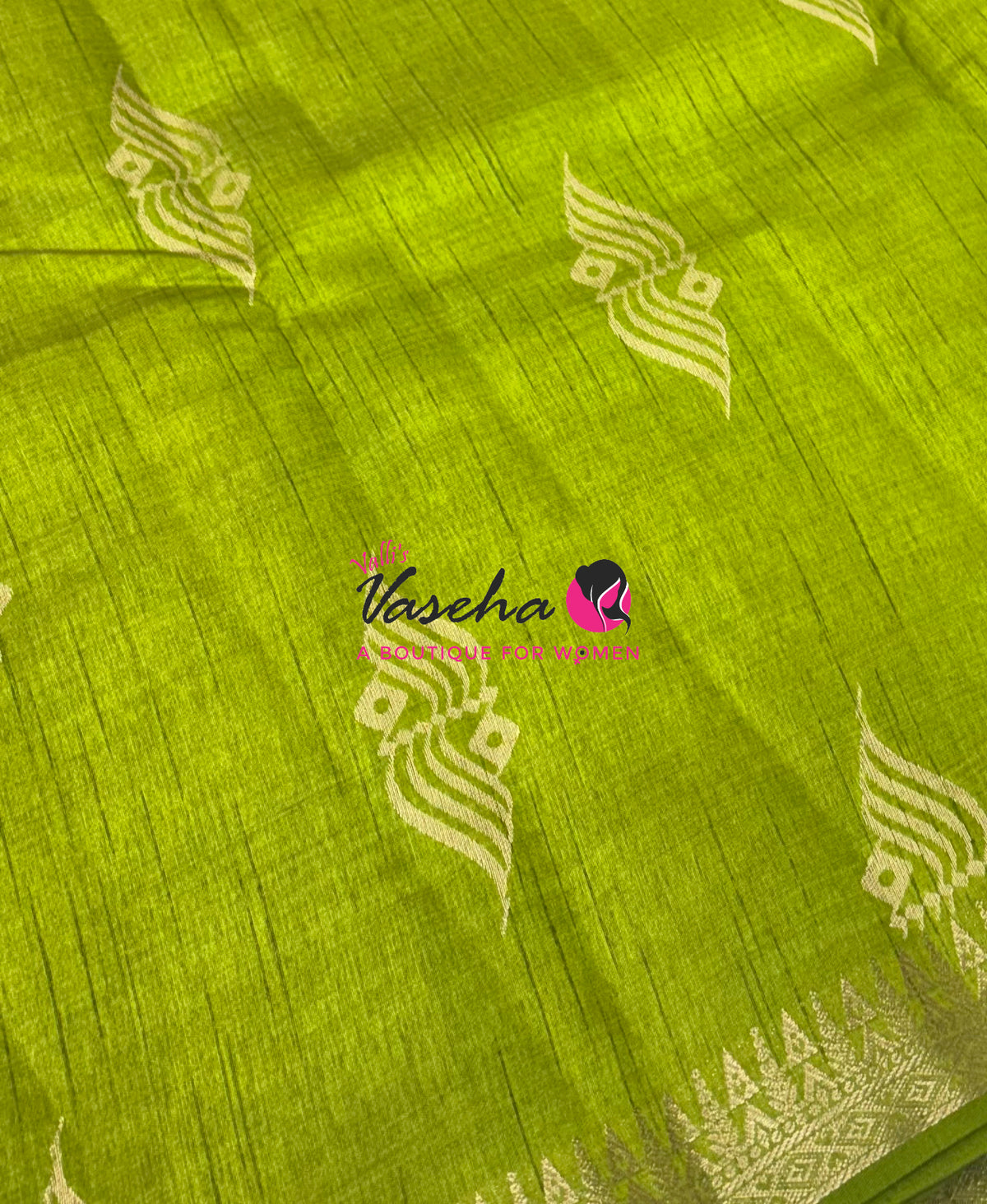 Semi Tussar Silk Saree | Green Shade |VVSTS072