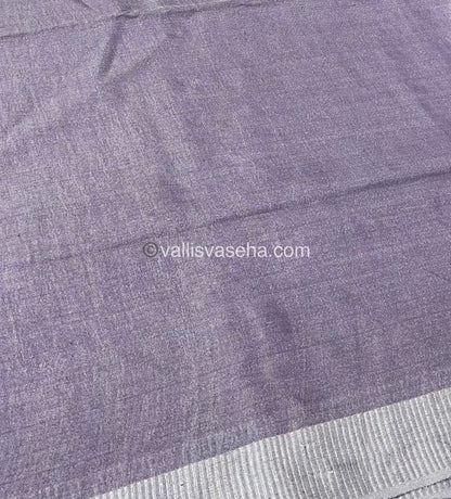 Tissue Linen Saree - Lavendar  Shade - VVTLS001