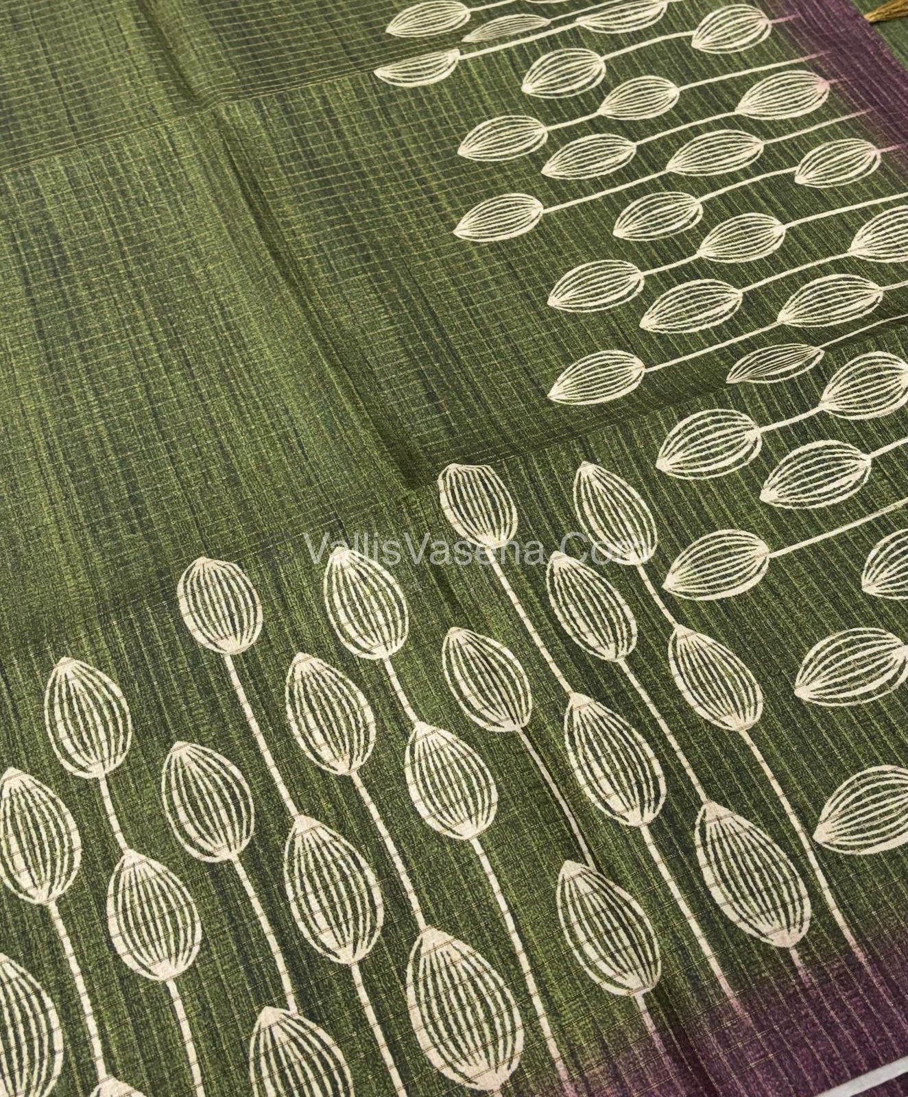 Art Tussar / Art Silk - Green & Dark Purple - VVATS001