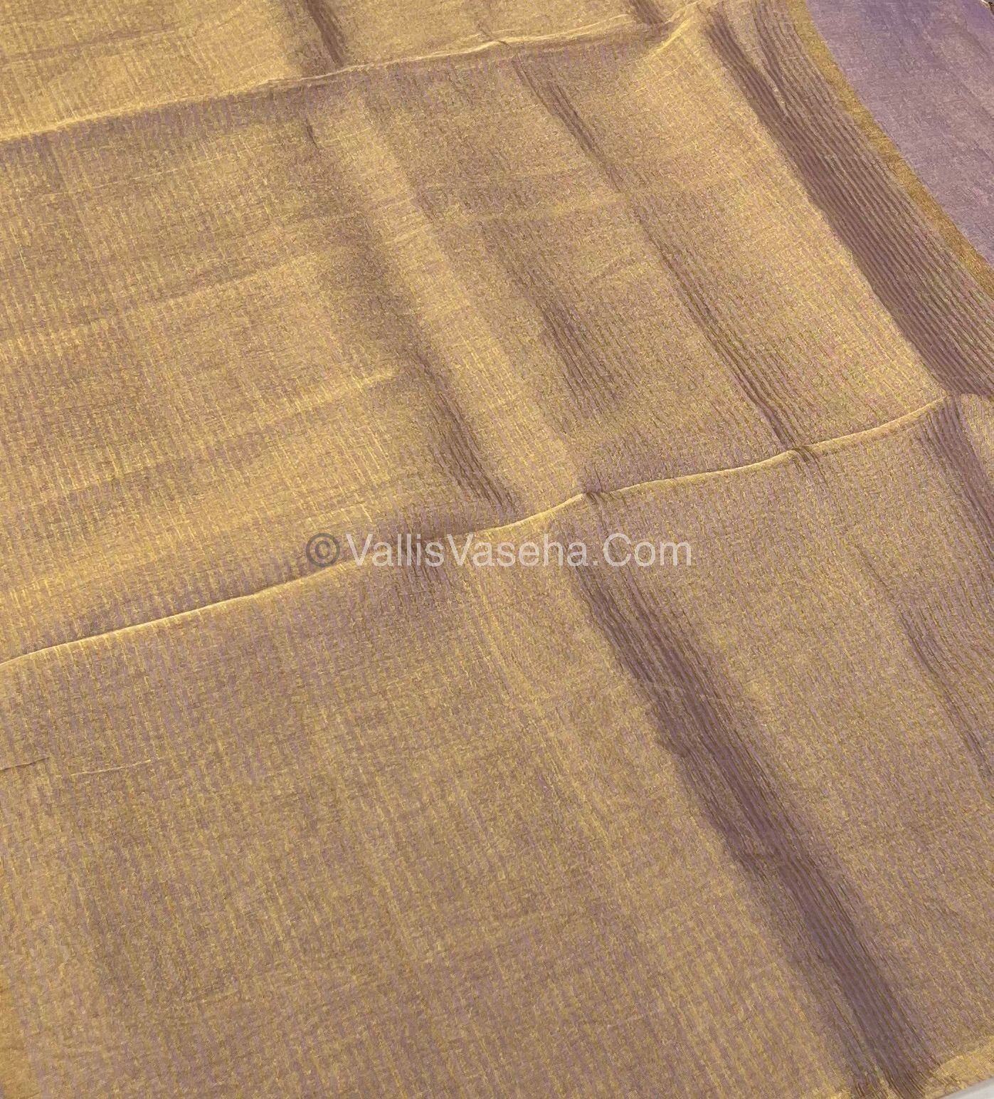 Pure Maheshwari Tissue Silk - Triple Tone Light Lavender & Gold Shade - VVMTS001