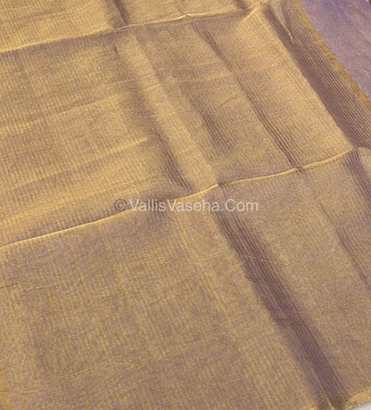 Pure Maheshwari Tissue Silk - Triple Tone Light Lavender & Gold Shade - VVMTS001
