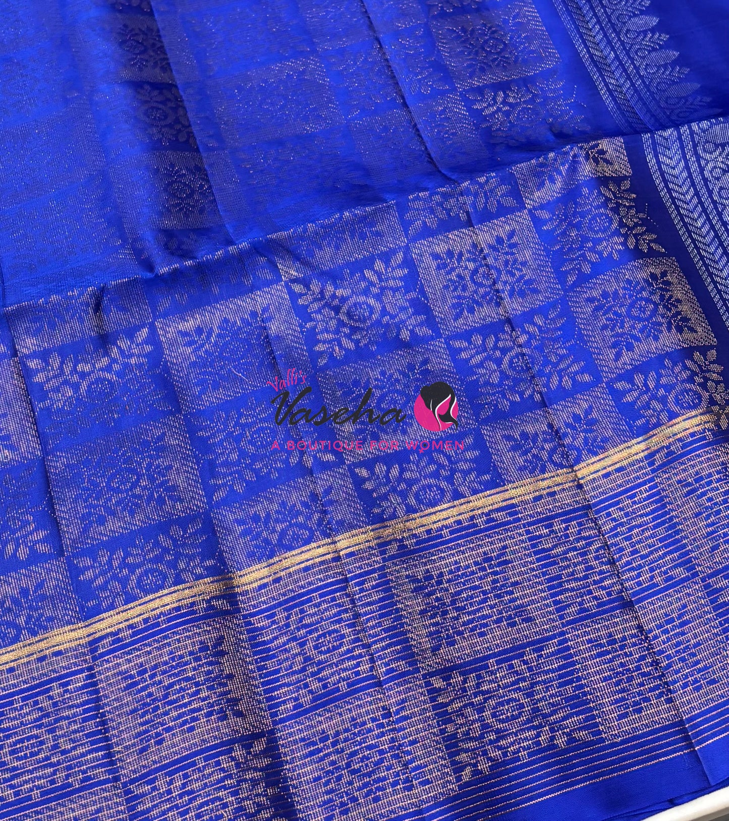 Pure Soft Silk Saree - Lavender with Blue - VVPSS071