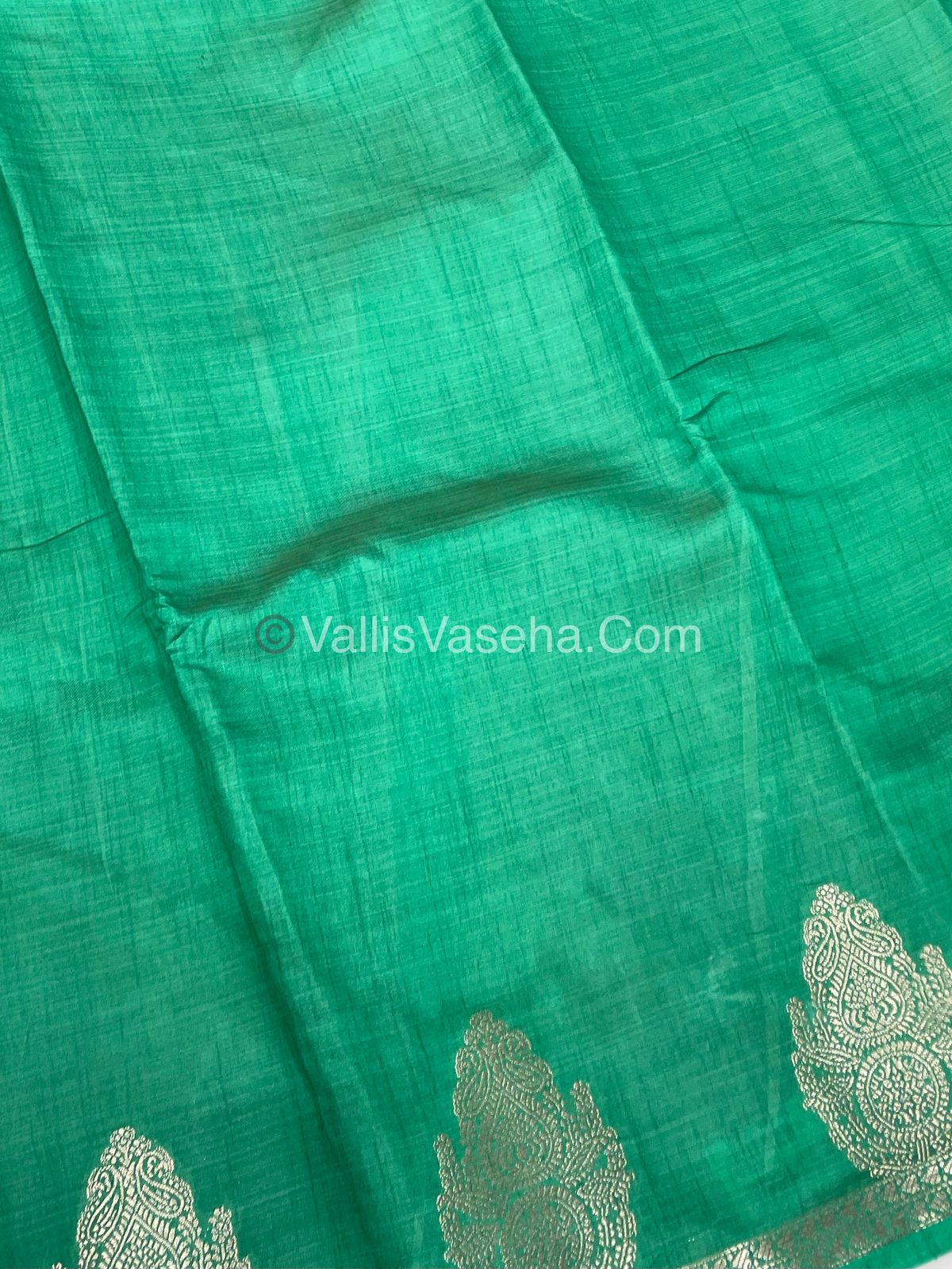 Semi Tussar Silk Saree |Dark Green shade |VVSTS046
