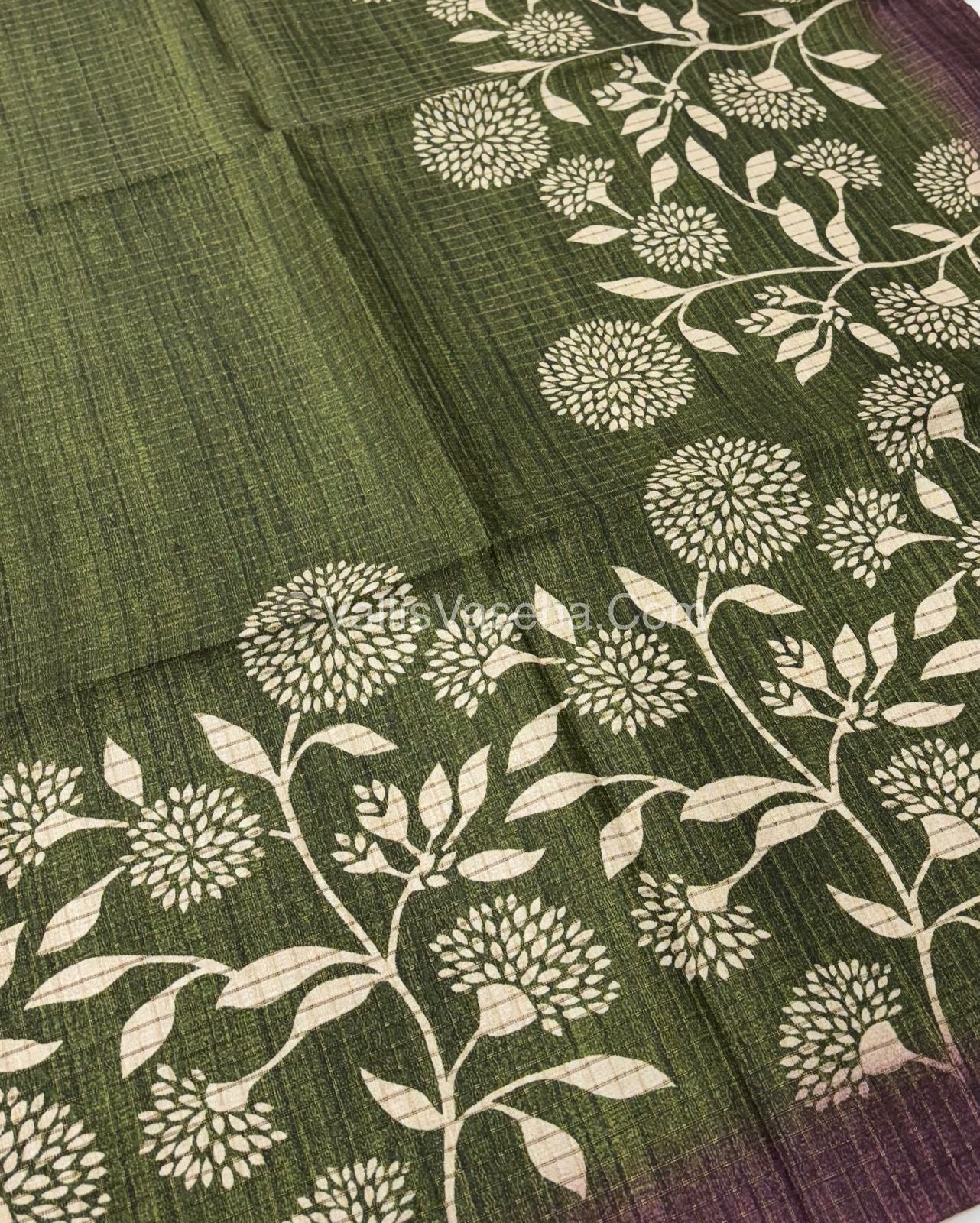 Art Tussar / Art Silk - Green & Brown - VVATS002