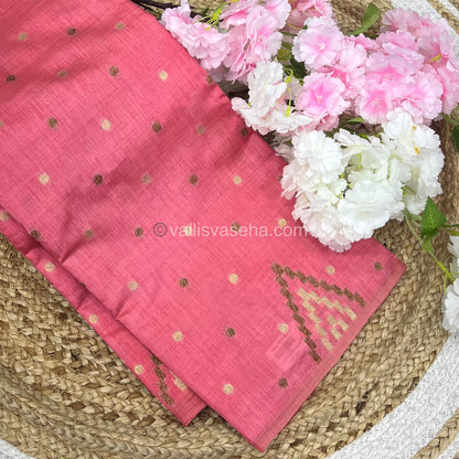 Cherry Tussar - Semi Tussar Silk - Peach Shade - VVSTS009