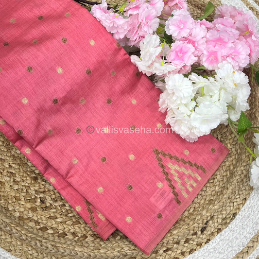 Cherry Tussar - Semi Tussar Silk - Peach Shade - VVSTS009