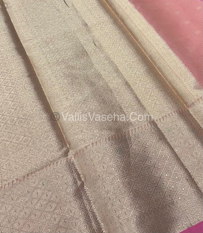 Kota Saree - Paithani Border - Peach  with Pink - VVKPS001
