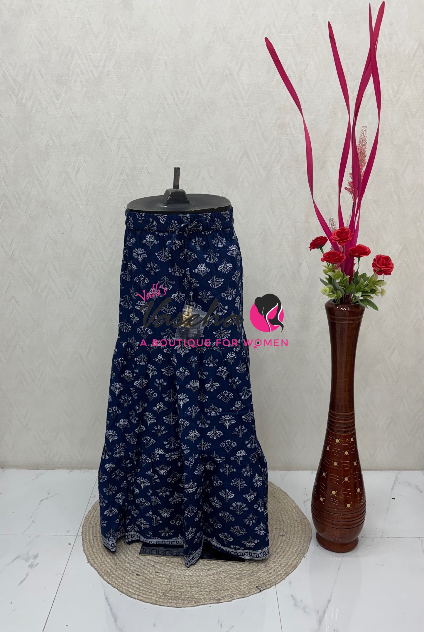 Skirts - Indigo Blue shade - Free Size ( Fit Upto XL Size) - VVPS001