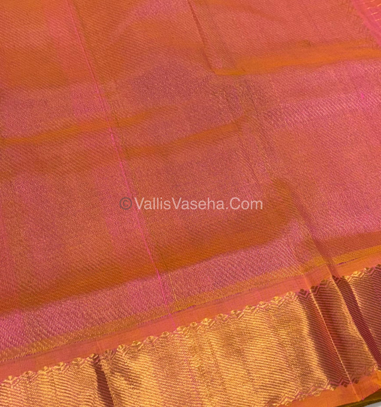 Pure Silk Cotton Saree - Mayil & Chakkaram Design - Blue With Pink Shade - VVMC002