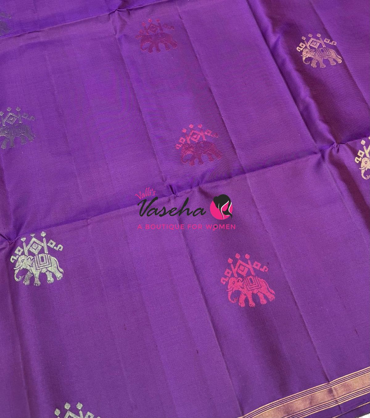 Pure Soft Silk Saree  - Treble Zari Weaving Butta - Purple Shade - VVPSS125