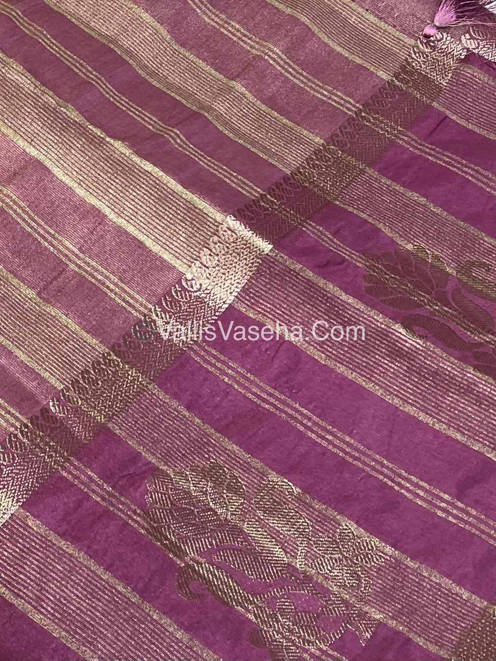Semi Tissue Tussar Silk - Onion Pink Shade - VVSTS043